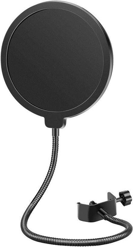 Pop Filter for Condenser Microphone Dual Layer & Flexible 360° for Vocal Recording/Streaming Microphone